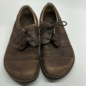 Footprints by Birkenstock Leather Oxford Shoes Lace Up Brown Men's Size 42 US 9